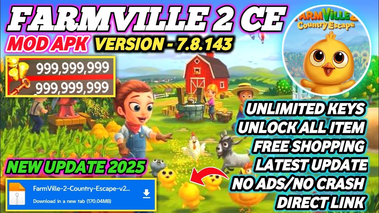 Farmville 2 CE Mod Apk v27.8.143 - Unlimited Key🔥🔥🔥