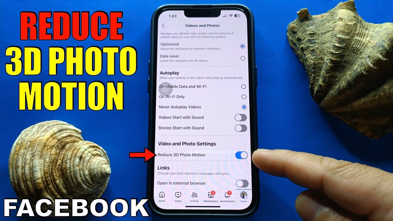 How to reduce 3D photo motion on Facebook