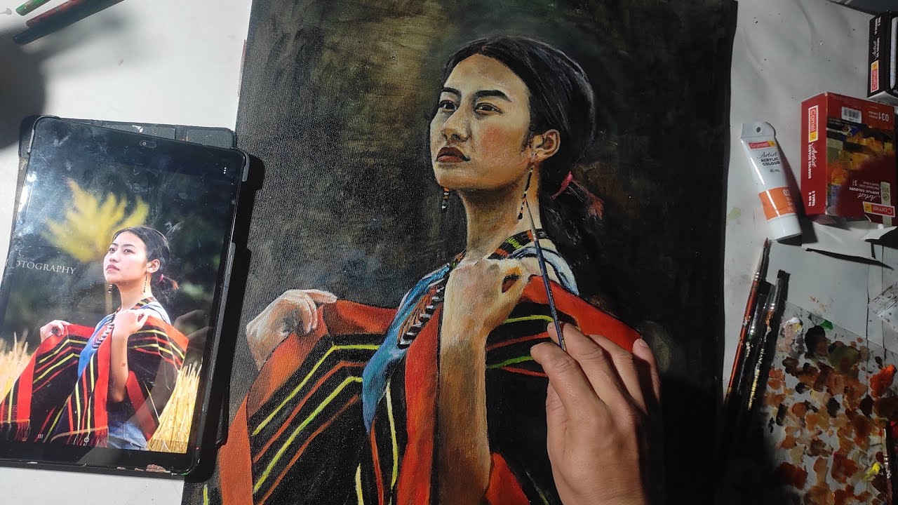 Acrylic painting | Naga woman Chakhesang |🥰🥰🥰