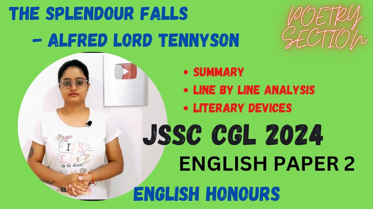 The Splendour Falls by Alfred Lord Tennyson | JSSCCGL English paper 2| for mcqs | fully explained