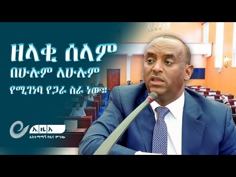 ዘላቂ ሰላም በሁሉም ለሁሉም የሚገነባ የጋራ ስራ ነው የሰላም ሚኒስትር መሀመድ እድሪስ EthiopianNewsAgency 
