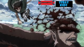 Stray Kids Thunderous MV |  FT. Attack On Titan Epic Moments