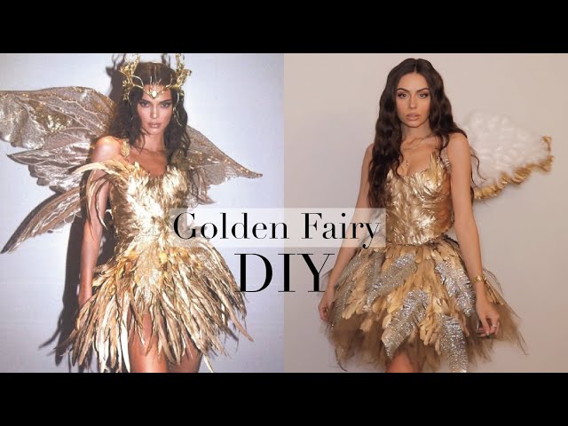 Kendall Jenner Golden Fairy Costume DIY | no sew - YouTube