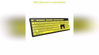 Latest Products You Must Know! Black Large Print Yellow Buttons Keyboard USB Wired Keyboard for S