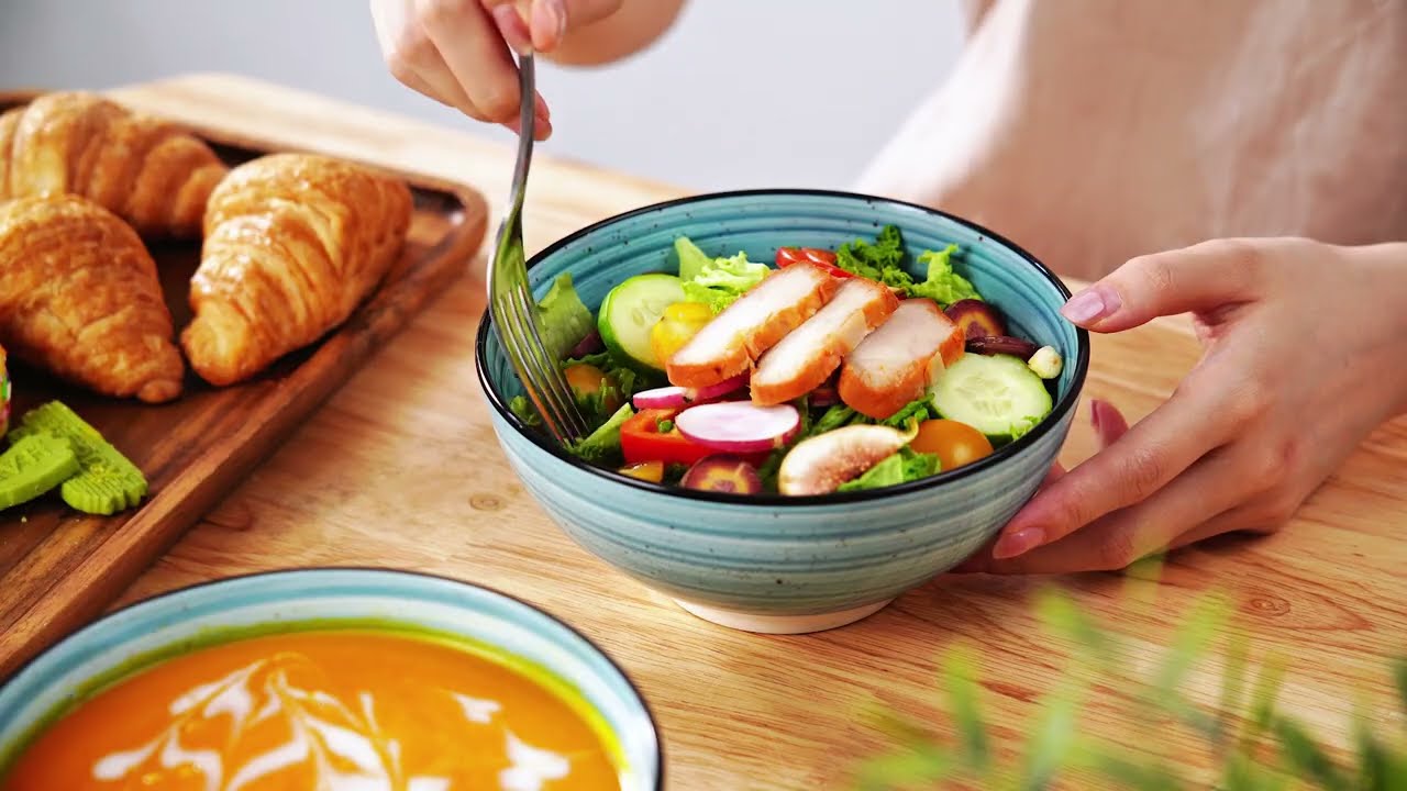 vancasso Bonbon Marble Blue Cereal Bowls: Stylish & Versatile for Every Meal!