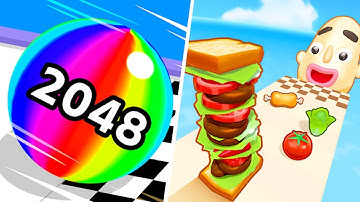 Ball Run 2048 | Sandwich Runner - All Level Gameplay Android,iOS - HUGE NEW APK UPDATE
