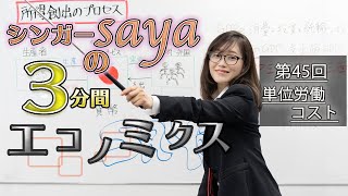 シンガーsayaの３分間エコノミクス【第45回　単位労働コスト】