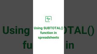 Using SUBTOTAL function in spreadsheets | #zohosheet | #shorts