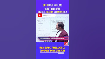 68th BPSC PRELIMS QUESTION PAPER DISCUSSION & ANSWER KEYS |  #shorts