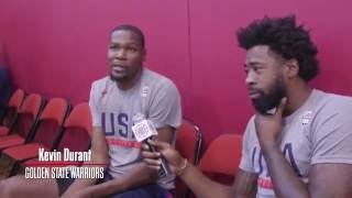 DeAndre Jordan Interviews Durant & George of Team USA | Day 3 - 7/21/16