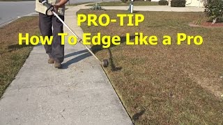 HOW TO EDGE with a string trimmer  weedeater  weedwacker  Lawn Edging Tip