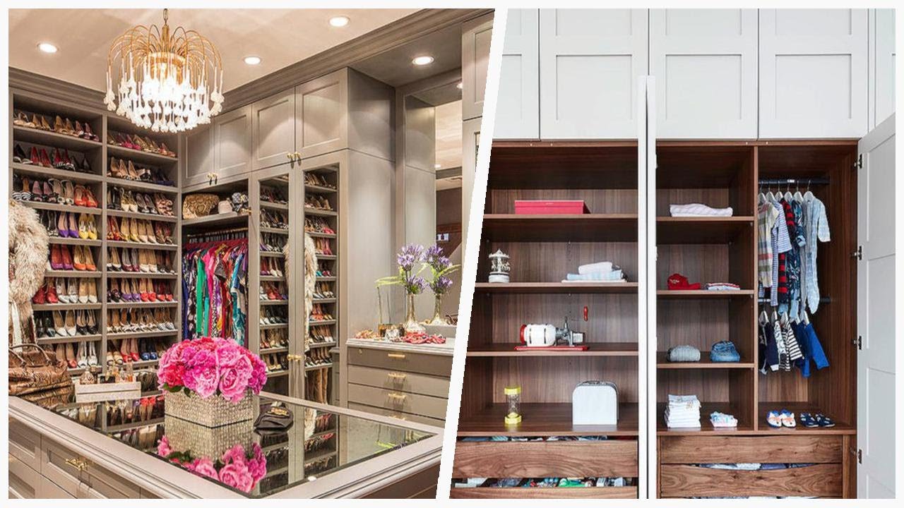 75 Medium Tone Wood Floor Closet With Gray Cabinets Design Ideas You'll Love 🔴