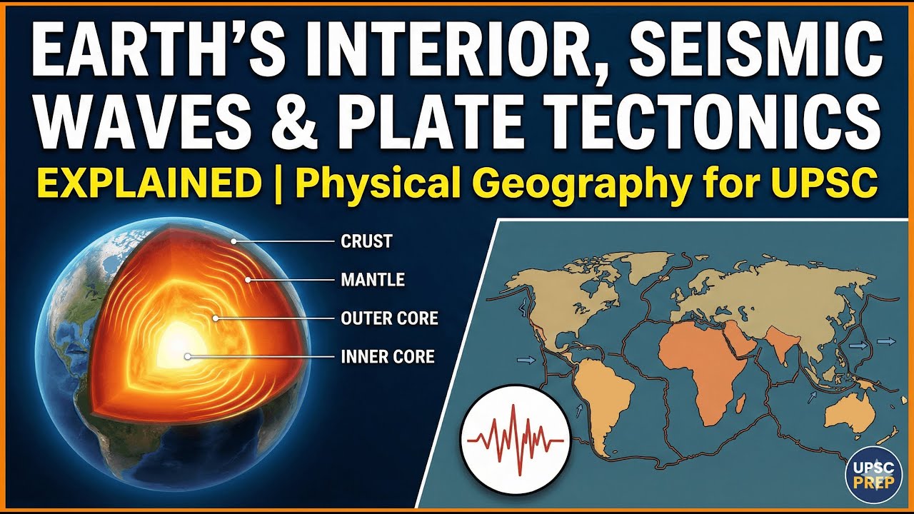 Earth’s Interior, Seismic Waves & Plate Tectonics Explained | Physical Geography for UPSC