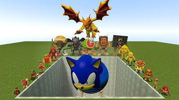 AI Brainrot Memes vs Neptusonic Bosses in Giant Pit – Gmod Chaos