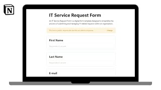 IT Service Request Form | How to track IT service requests in @Notion