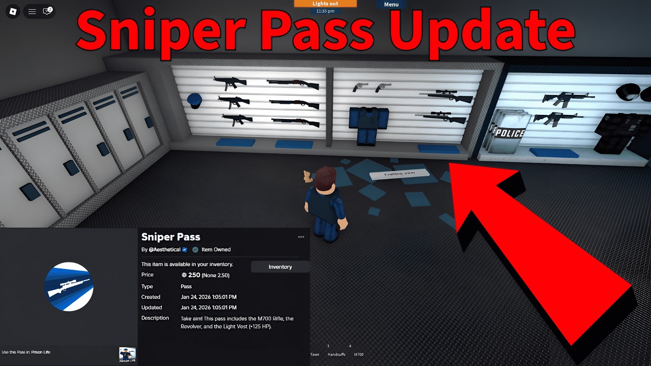 Prison Life Sniper Pass Update
