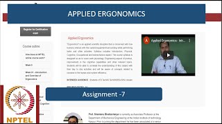 Applied Ergonomics  assignment 7