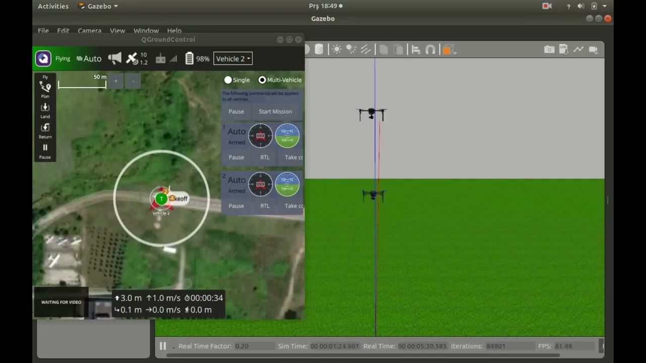 Multi Drone Simulation in Gazebo