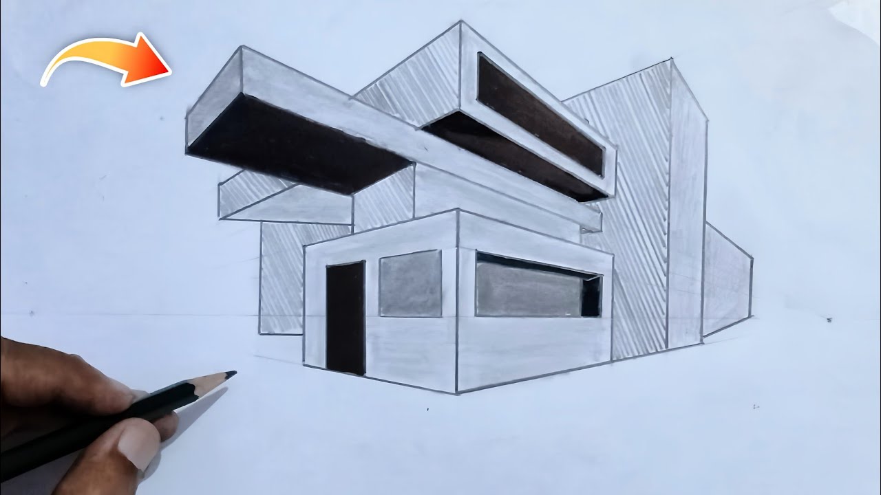 How to draw 2 point perspective drawing | #drawing - YouTube