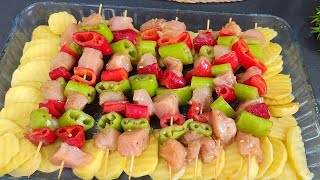 Bu Yemeği Mutlaka Yapın Hem Az Maliyetli Hem Lezzetli Tavuk Şiş Tarifi Sebzeli Tavuklu Şiş Yemek