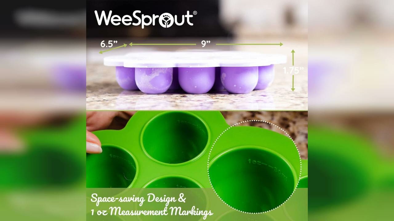 Review: WeeSprout Silicone Freezer Tray with Clip on Lid Perfect Food Storage Container for Ho...