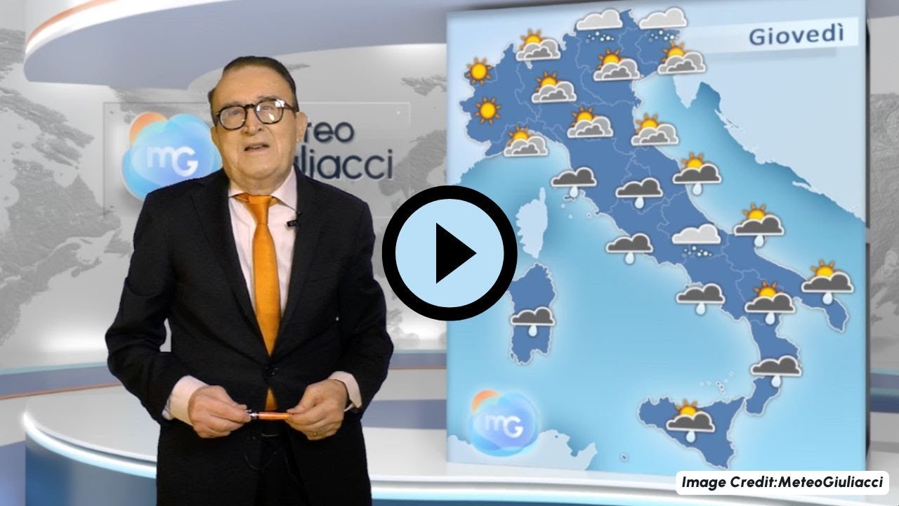 Previsioni meteo per giovedì 29 gennaio. Maltempo soprattutto al Centro-Sud