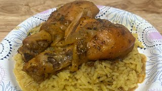 What I Cooked For Dinner/ Yellow Rice and Baked Chicken #chickenandrice #bakedchicken 