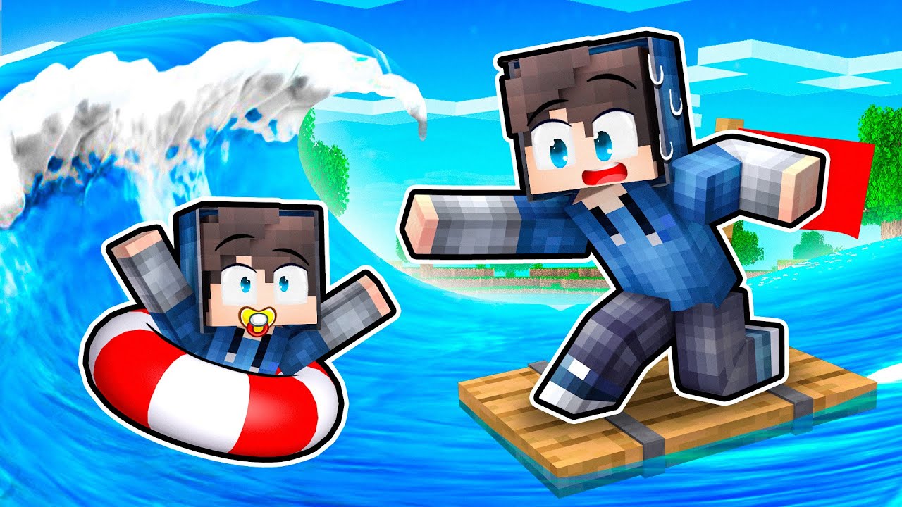 Hlídám Moje DÍTĚ na RAFTU v Minecraftu!