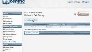 Sipcentric - Adding a call barring rule [new] screenshot 5