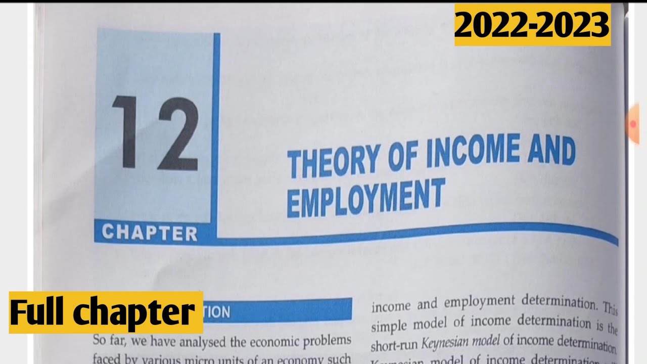 chapter-12 ||Theory of income and employment || Short run equilibrium || Keynesian theory ||