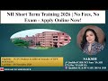 NII Short Term Training 2026 | No Fees, No Exam | Apply Online for Jan-June Batch! #delhi #training
