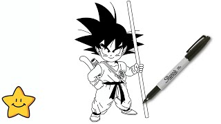 HOW TO DRAW KID GOKU EASY
