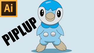 How to Draw Piplup in illustrator ,Pokemon  Easy step by step Adobe Illustrator Tutorial screenshot 1
