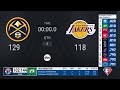 Nuggets @ Lakers  | NBA on ABC Live Scoreboard