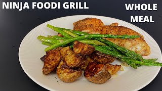 NINJA FOODI GRILL - Whole Meal in Less Than 20 MINUTES! -  Chicken-Potatoes and Asparagus!