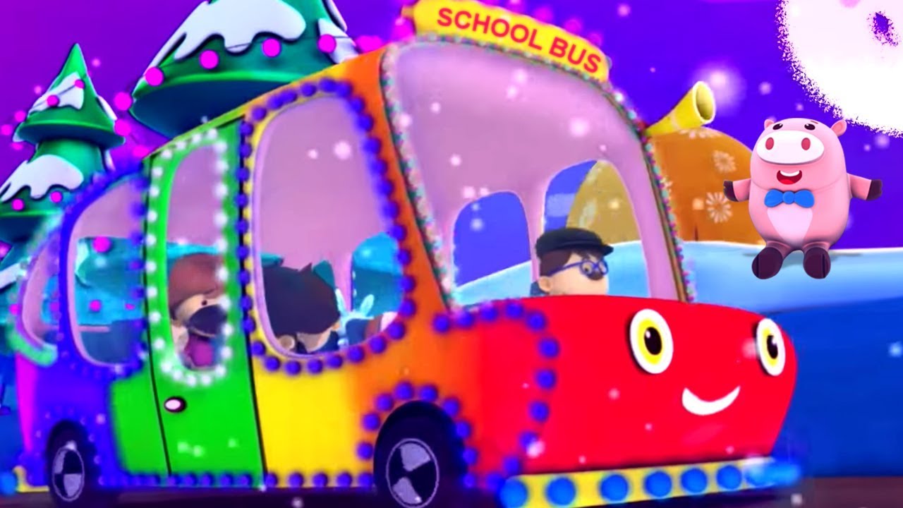 Christmas Wheels On The Bus Xmas Rhyme For Kids & Nursery Rhymes By