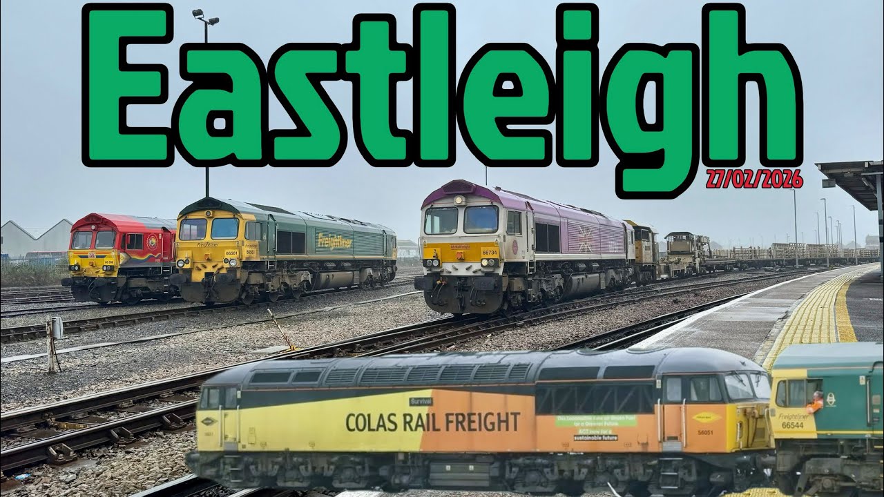 Watching trains at Eastleigh, including a stricken Class 56 No. 56051 ‘Survival’ - 27/02/2026