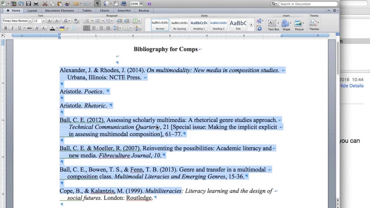 reference in word using papers