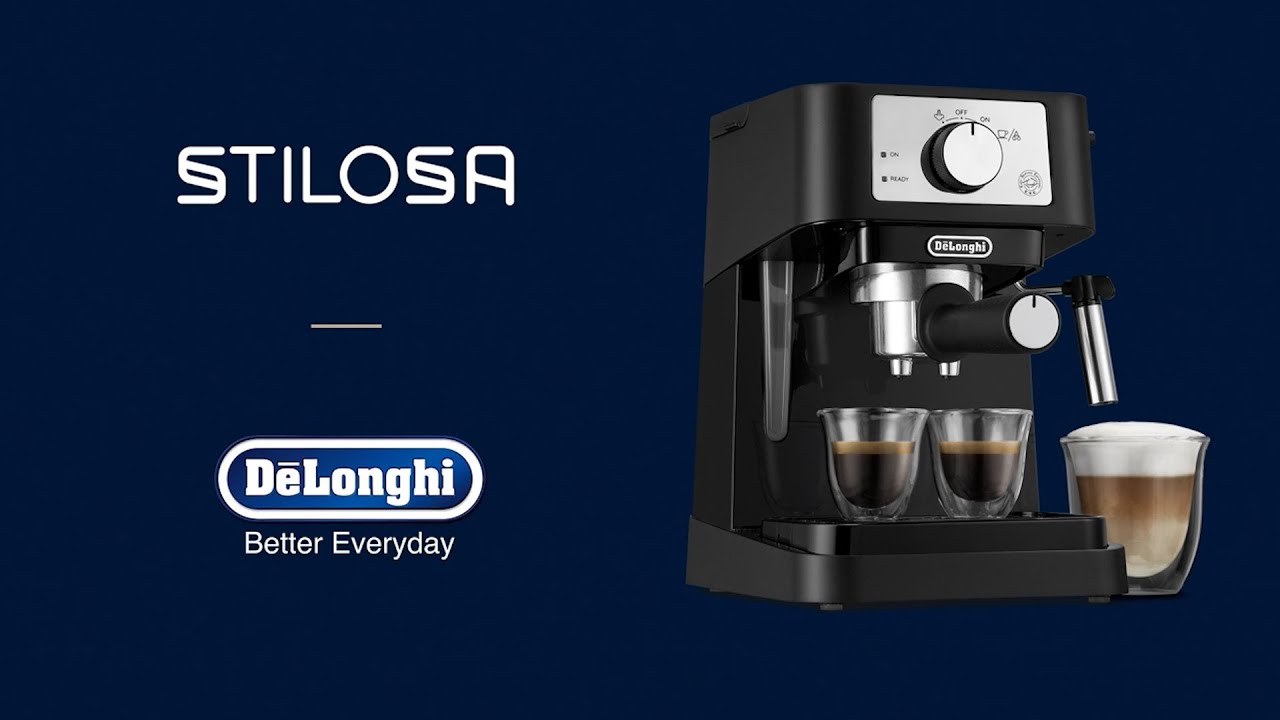  De'Longhi Stilosa - Máquina manual de café expreso, máquina  para café con leche y capuchino, bomba de presión de 15 bar + espumador de  leche, varita de vapor, color negro /