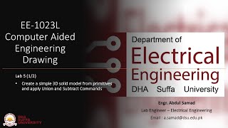 Lab # 5(1/2) Computer Aided Engineering Drawing EE-1023L by ABS