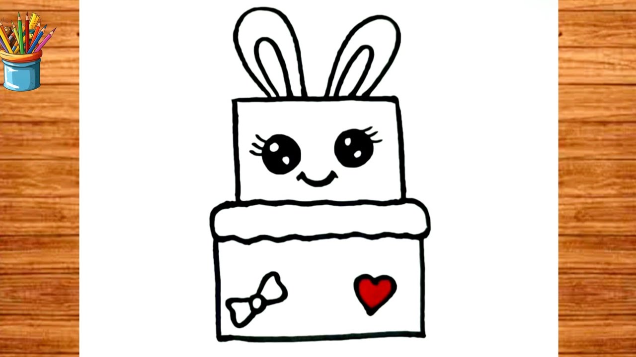 Cute Cake Drawing for Kids | Easy Step by Step Drawing Tutorial