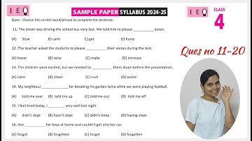 IEO Class 4 English Olympiad Sample Paper Ques no 11-20 |  English Olympiad Mock Test for Class 4
