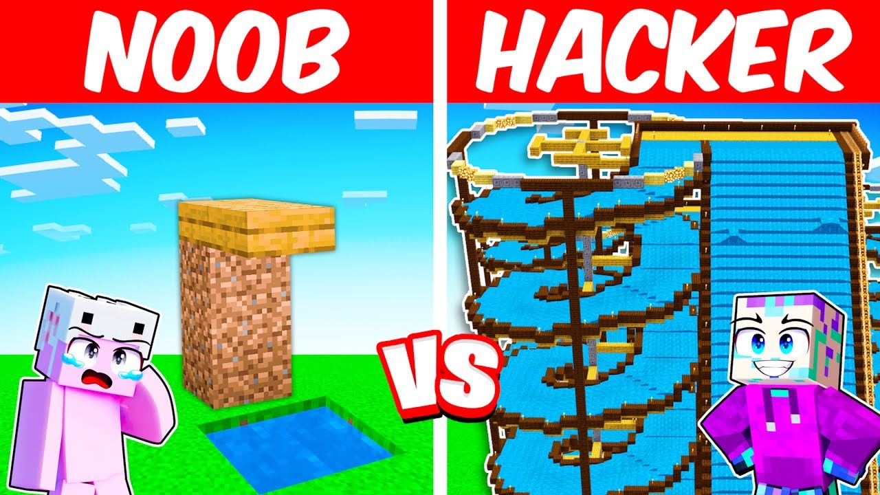 Minecraft NOOB vs PRO: GIANT WATER PARK BUILD CHALLENGE!
