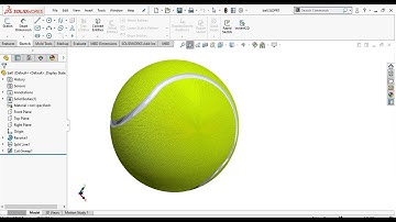 Tennis ball 3d Model Using Solid works | Exercise No.09 | Split line | Swept cut | Revolved tool