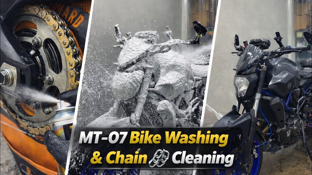 MT-07 Bike Washing & Chain ⛓️ Cleaning 😱 | Deep Clean | Satisfying Before–After 