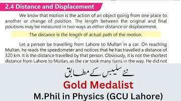 9Th Physics New Book Ch 2 | Distance, Displacement, Speed  | Math By Rana Hassan Ali | Lecture 5