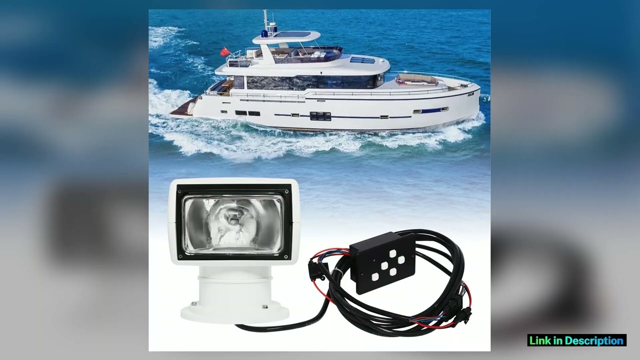 12V Boat Remote Control Searchlight 100W Rotatable Boat Spotlight Illumination Distance 262467ft