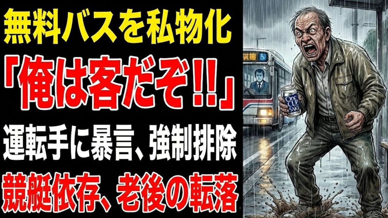 「俺は客だぞ！」無料バスを私物化した老人の末路。運転手がブチ切れて強制排除！【競艇依存の転落人生】
