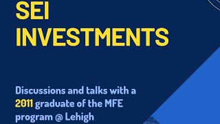 Lehigh Master in Financial Engineering ALUMNUS SPEAKER