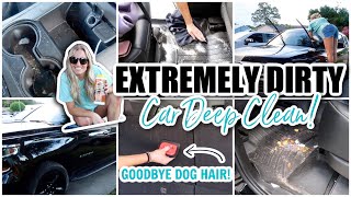 *NEW*  EXTREME! DEEP CLEAN MY CAR WITH ME! || DIRTY MOM CAR CLEAN OUT || SATISFYING BEFORE + AFTER
